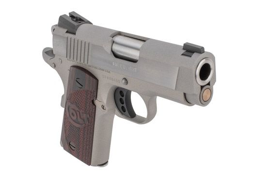 Colt 1911 defender with lightweight aluminum frame and stainless steel slide